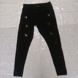 Jessica Simpson WarmUp Leggings X-LG MidRise Gothic Black pocket athletic pants